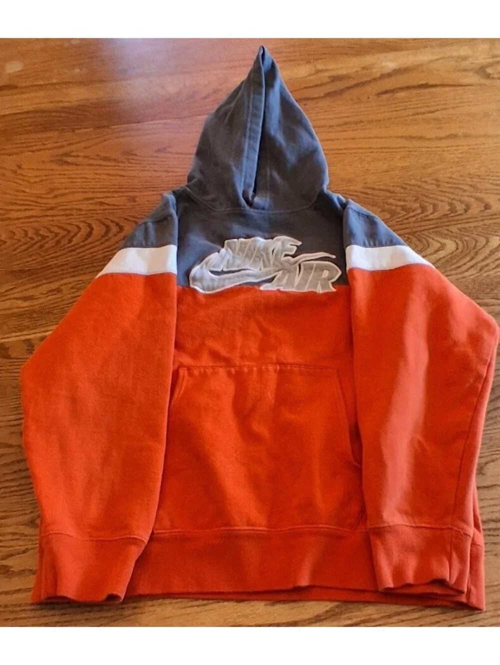 Vintage Boys Nike Air Gray/Orange/White Hoodie L(14-16)
